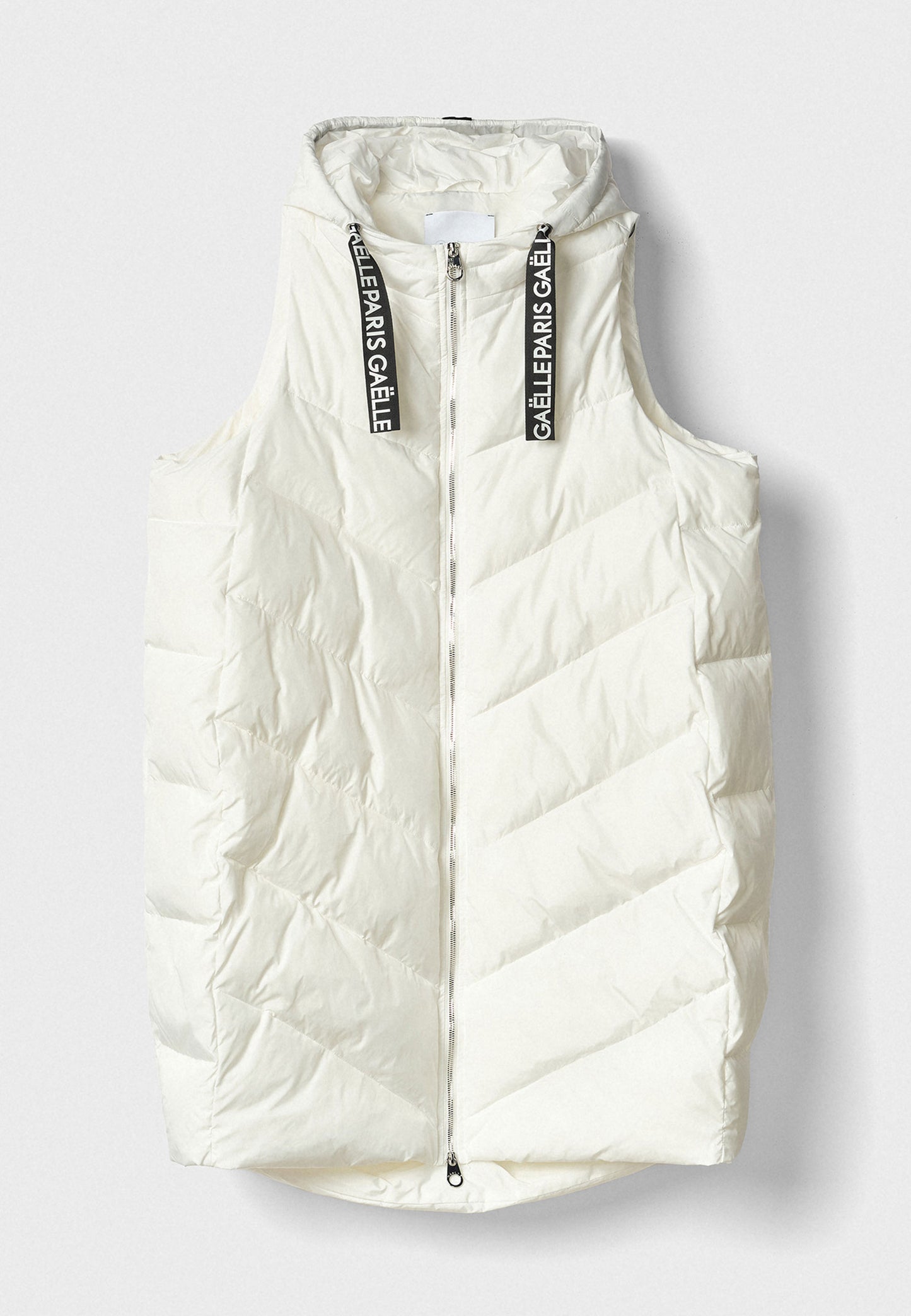 GAELLE - Piumino lungo smanicato Bianco