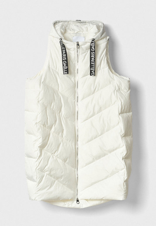 GAELLE - Piumino lungo smanicato Bianco