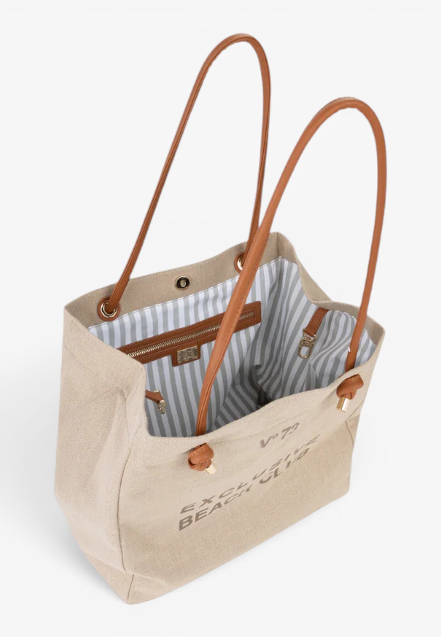 V73 - Shopping Beach Bag Exclusive Naturale/Cuoio