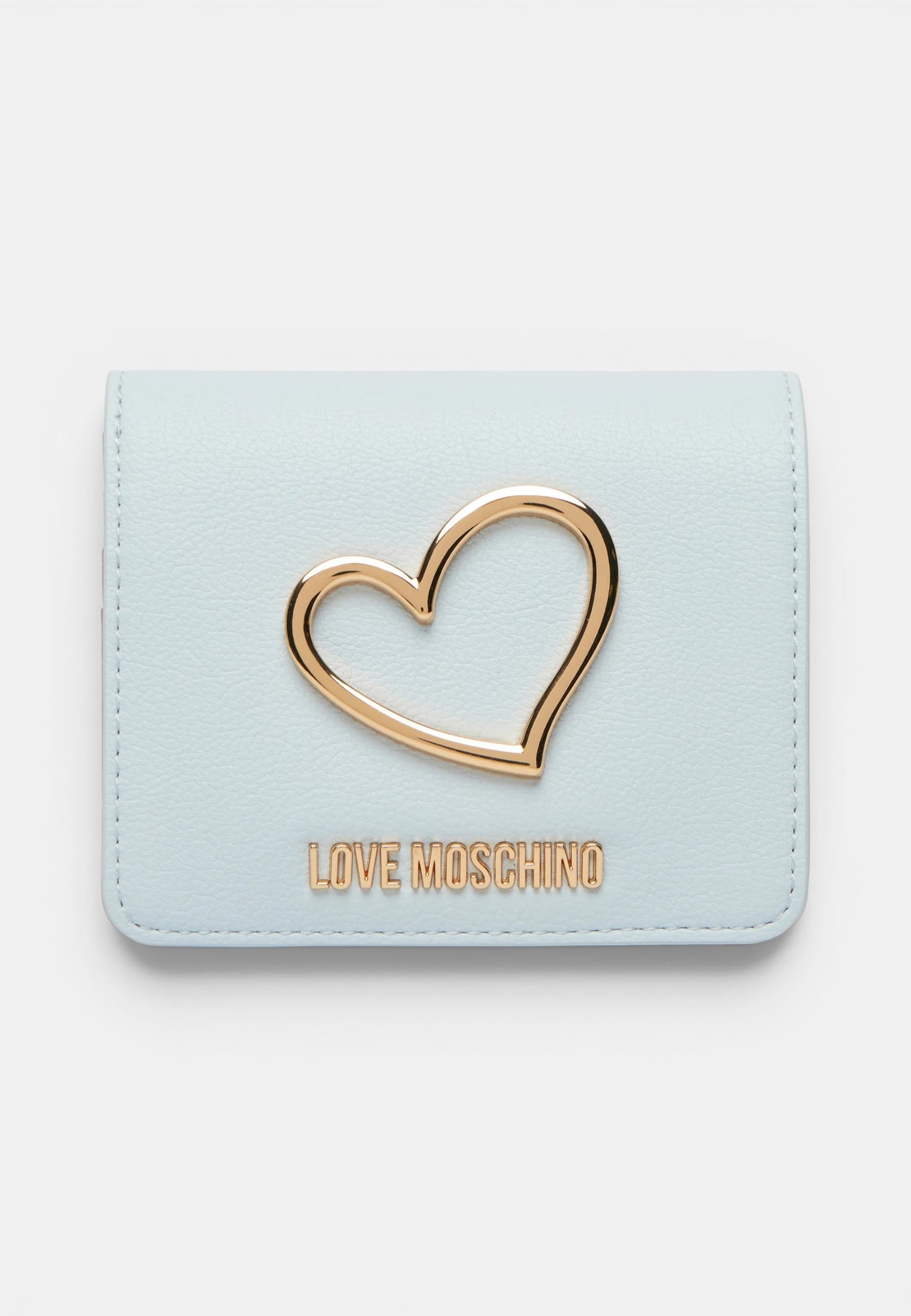 LOVE MOSCHINO - Portafoglio Trifold Cuore Celeste