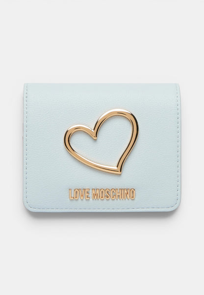 LOVE MOSCHINO - Portafoglio Trifold Cuore Celeste