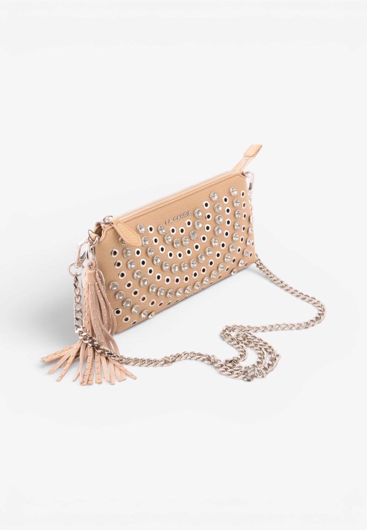 LA CARRIE - Portafoglio Pochette Strass Andromeda Beige