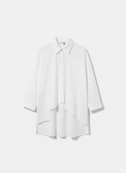 SUSY STAR CURVY - Camicia Asimmetrica Bianca