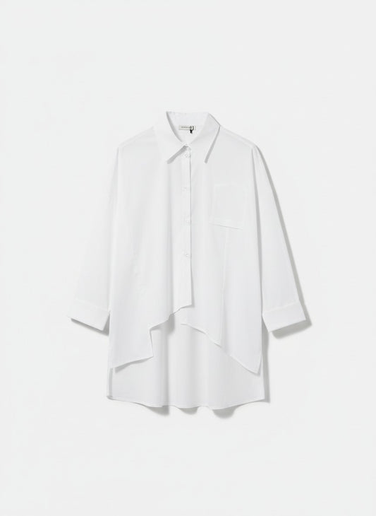 SUSY STAR CURVY - Camicia Asimmetrica Bianca