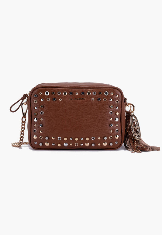 LA CARRIE - Borsa A Tracolla Borchie Cuoio