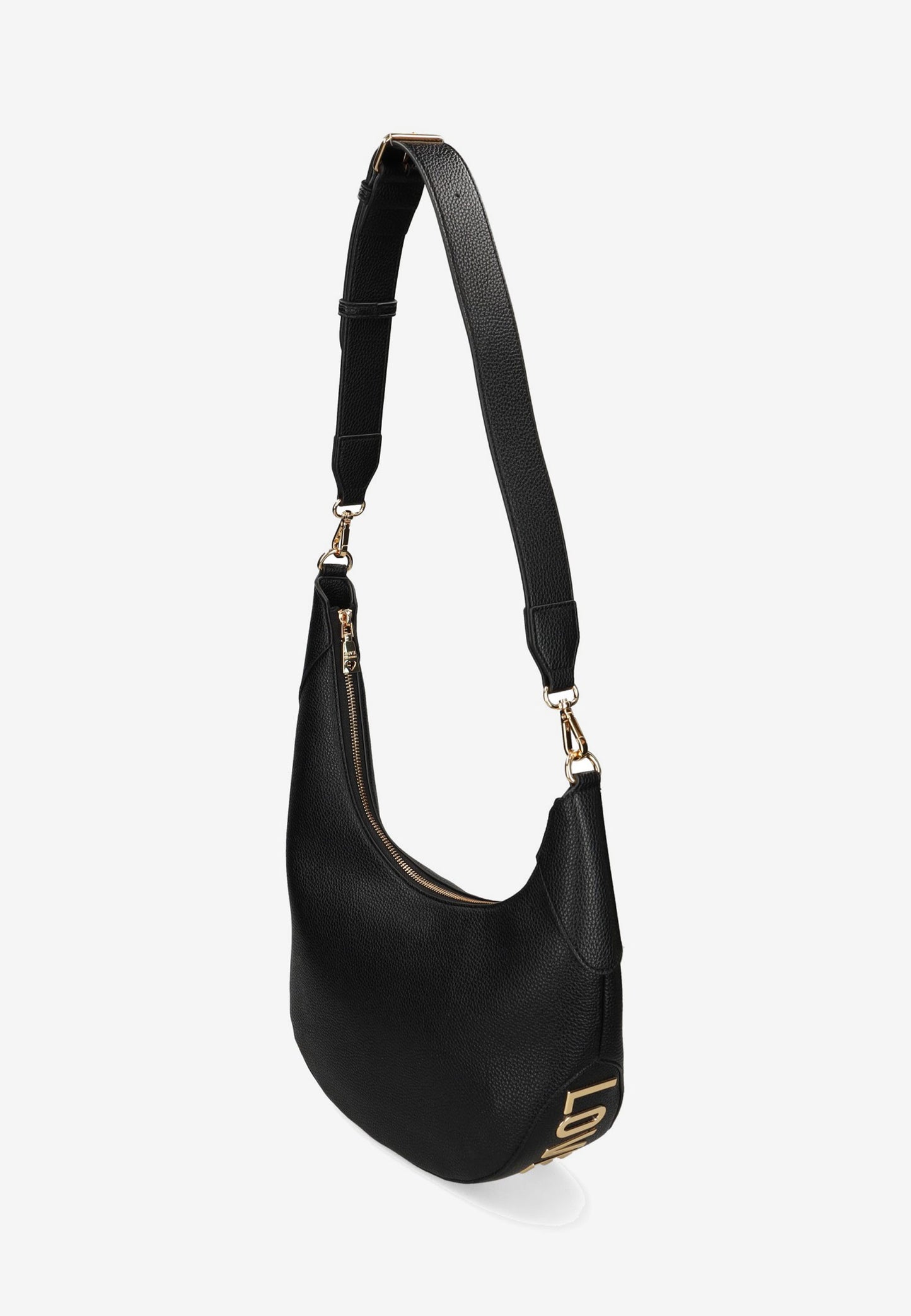 LOVE MOSCHINO - Borsa a Spalla Nero Lettering Oro