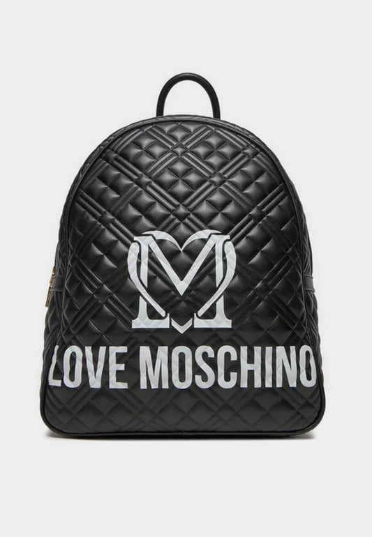 LOVE MOSCHINO - Zaino Logo Quilt Nero
