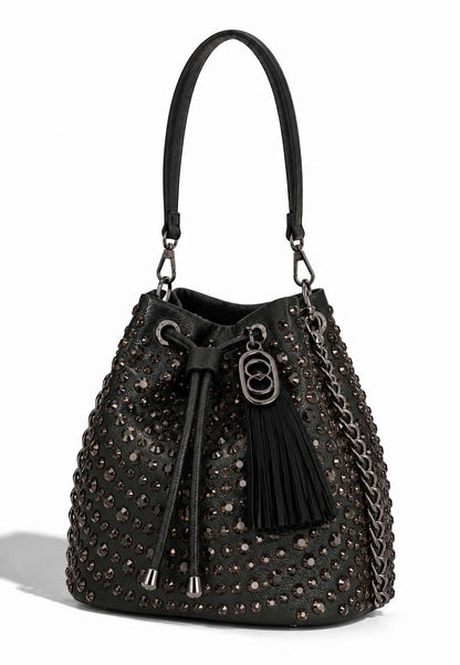 LA CARRIE - Borsa A Secchiello Strass ANDROMEDA Nero