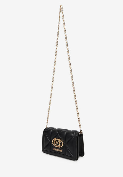 LOVE MOSCHINO - Portafoglio A Tracolla Embossed Nero