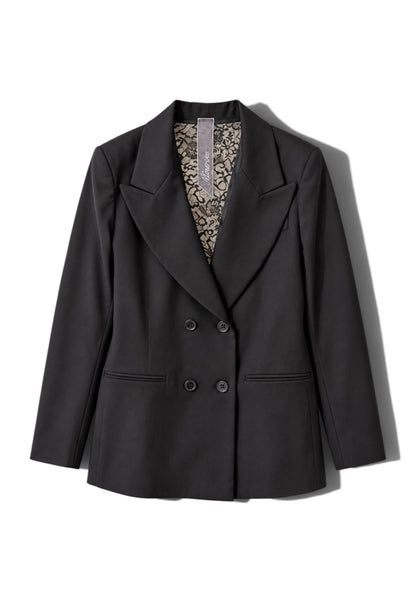 MINERVA - Blazer In Pizzo Nero
