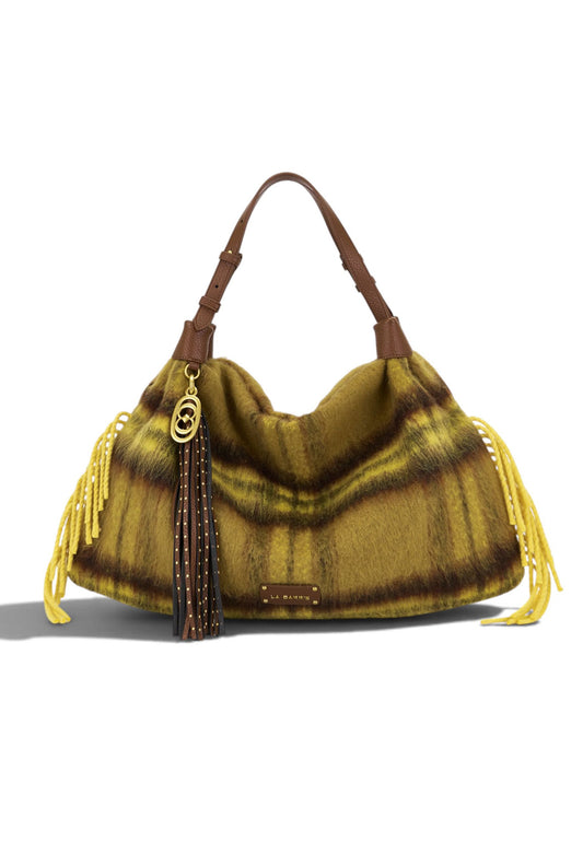 LA CARRIE - Borsa Shopper Kerala Tartan Giallo