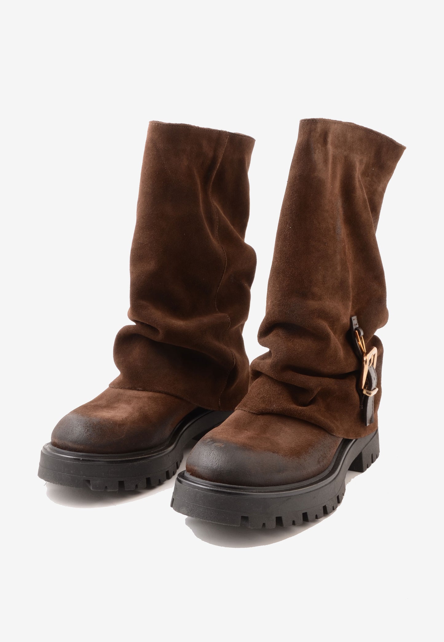 DIVINE FOLLIE - Stivale Risvolto Camoscio Tmoro