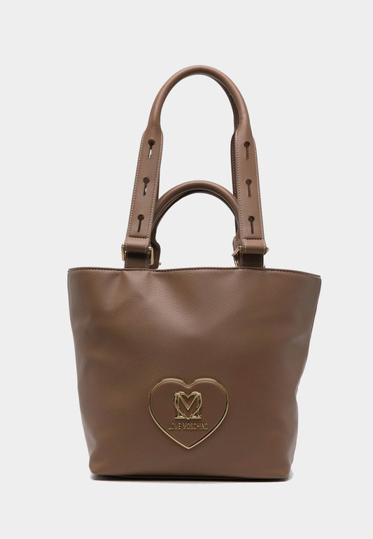 LOVE MOSCHINO - Shopping Bag Love Heart Taupe