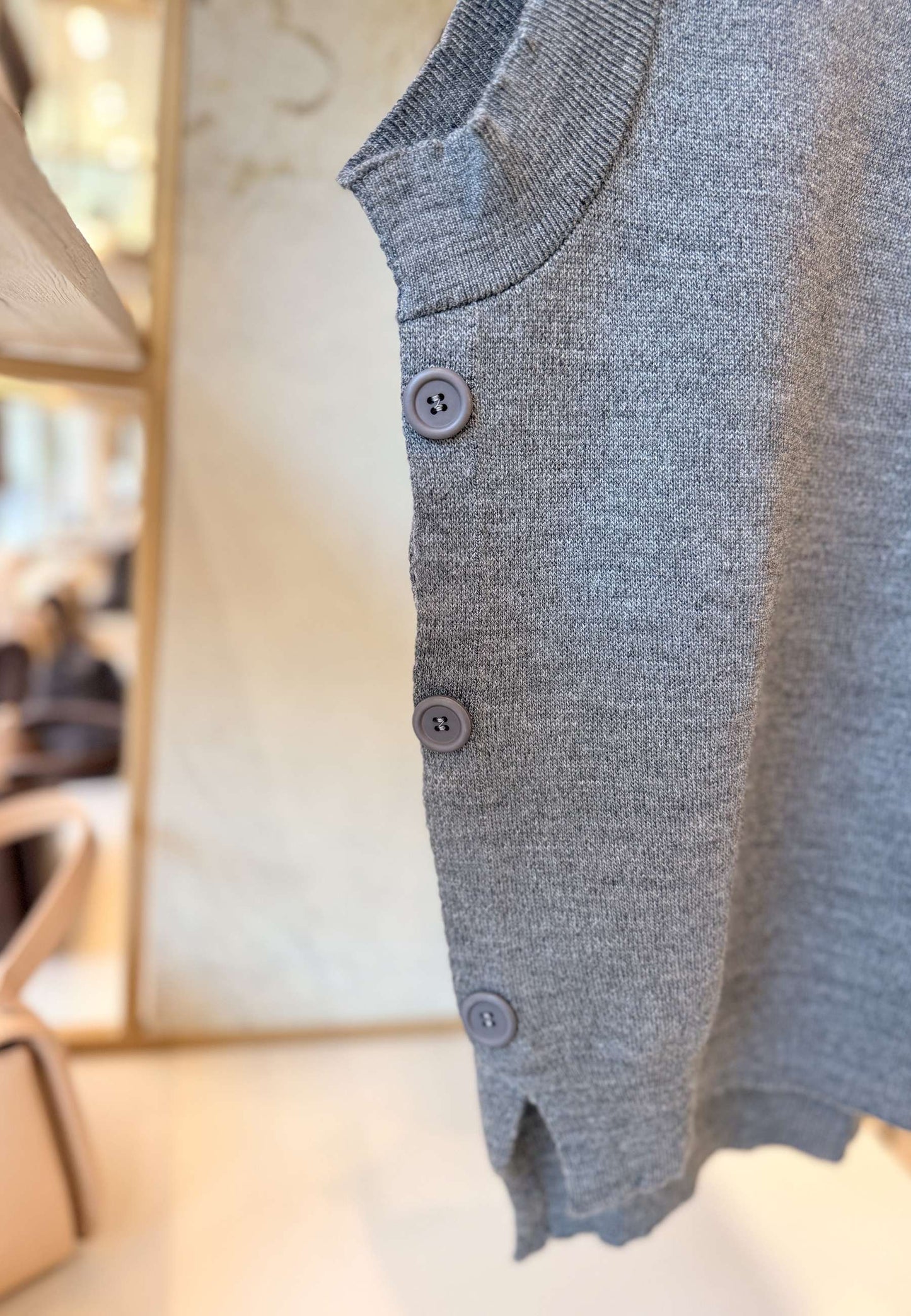 LE STREGHE - Gilet Bottoni In Maglia Grigio