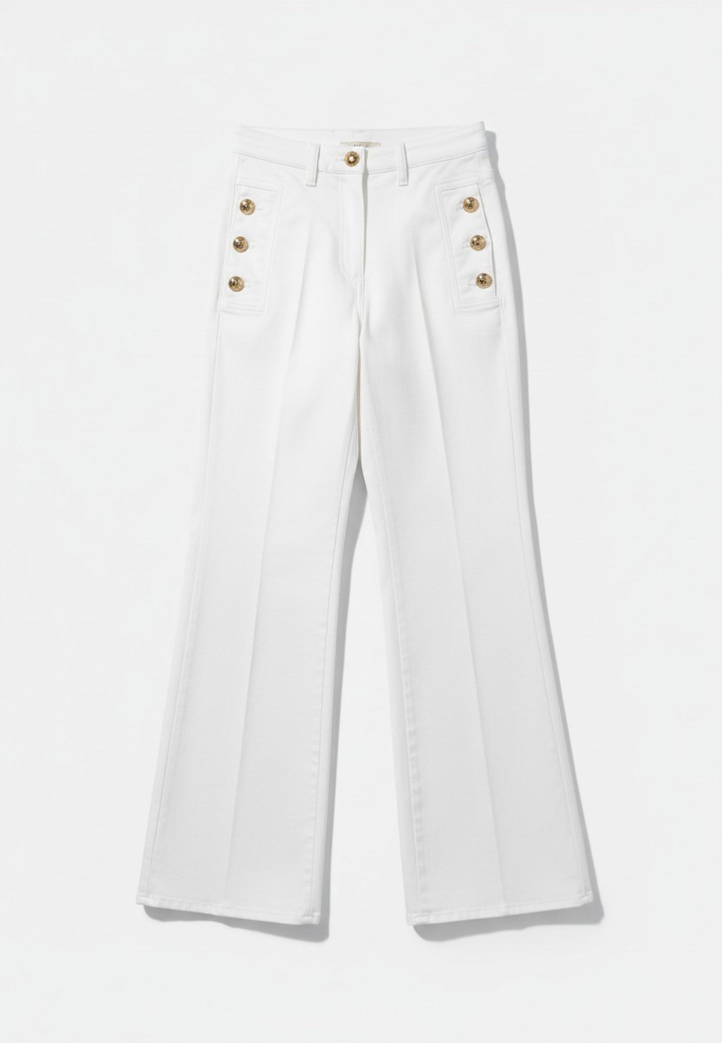 MARYLEY - Pantalone Bottoni Oro Bianco