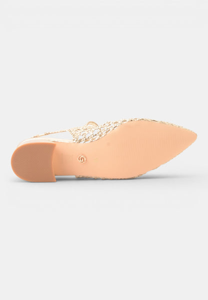 GOLD&GOLD - Slingback Con Tacco Traforata Oro