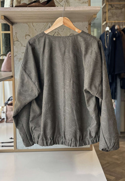 SUSY STAR CURVY - Bomber Ricamato Verde Militare