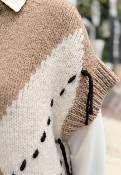 MOTEL - Gilet Over Rombi Camel