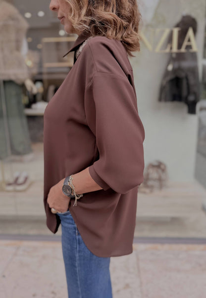 LE STREGHE - Camicia Scivolata Moro