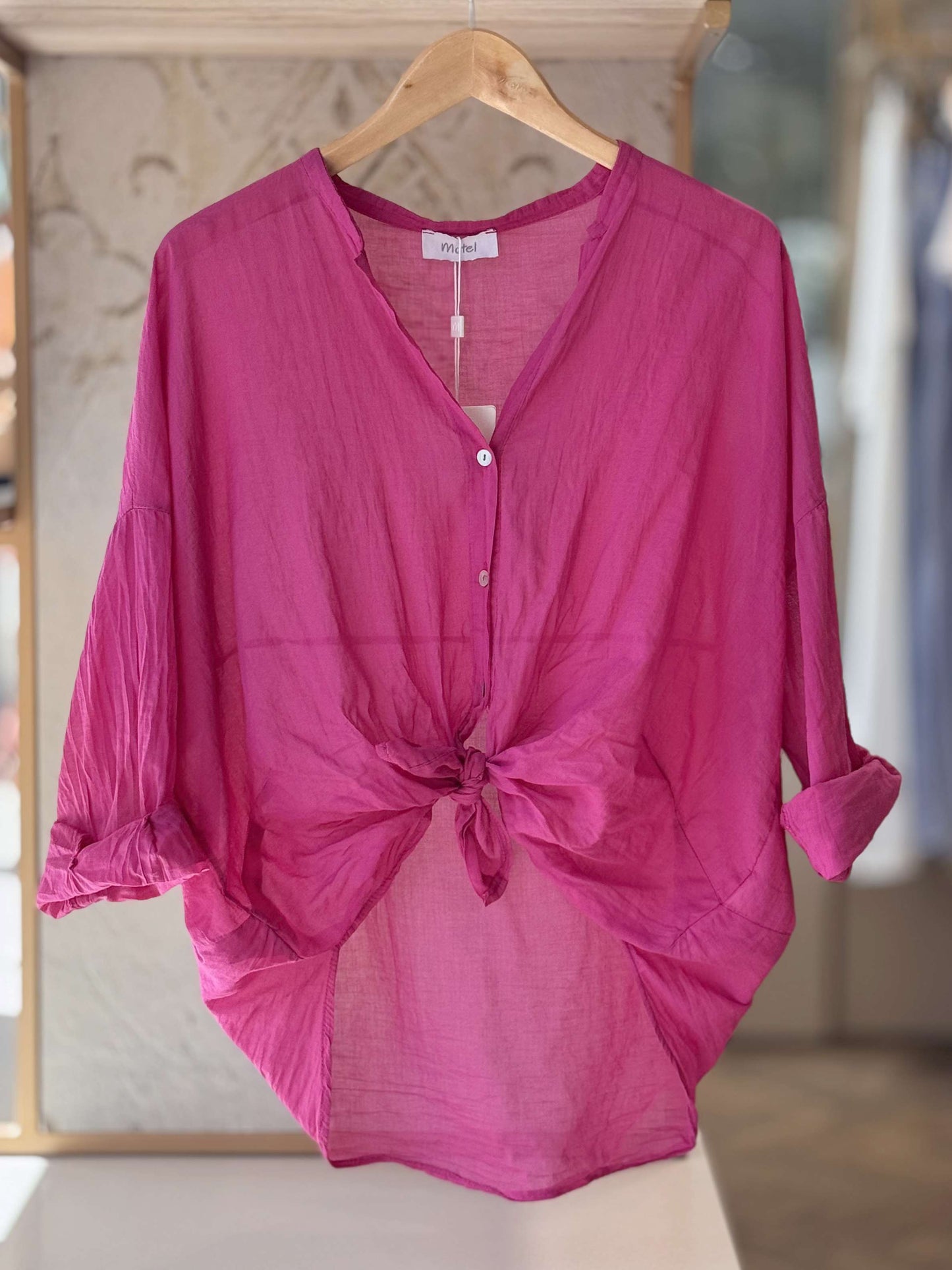 MOTEL - Camicia Mussola Magenta