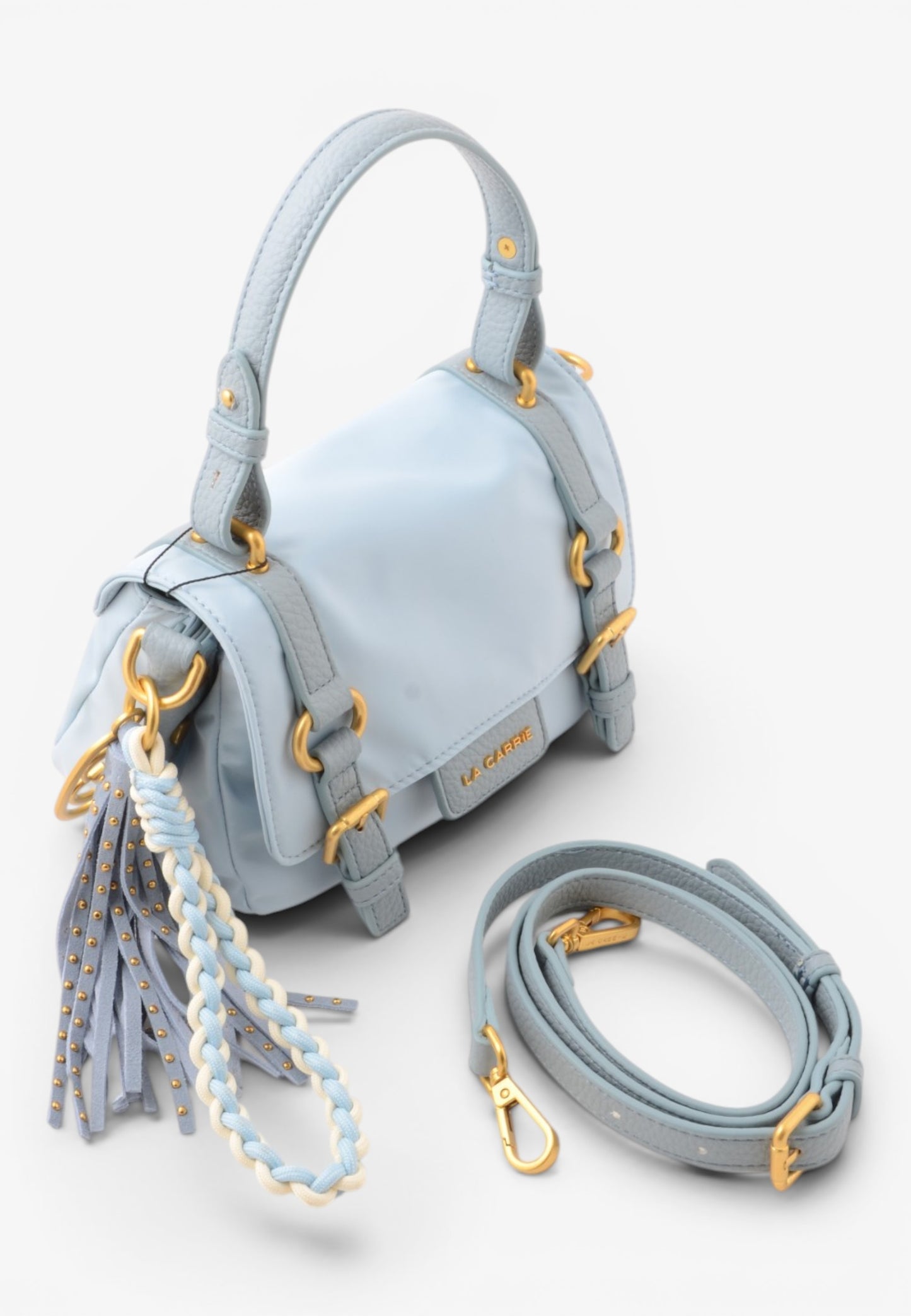 LA CARRIE - Borsa Satchel Dark Nylon Cielo