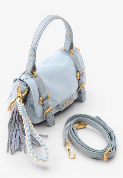 LA CARRIE - Borsa Satchel Dark Nylon Cielo