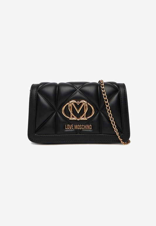 LOVE MOSCHINO - Portafoglio A Tracolla Embossed Nero