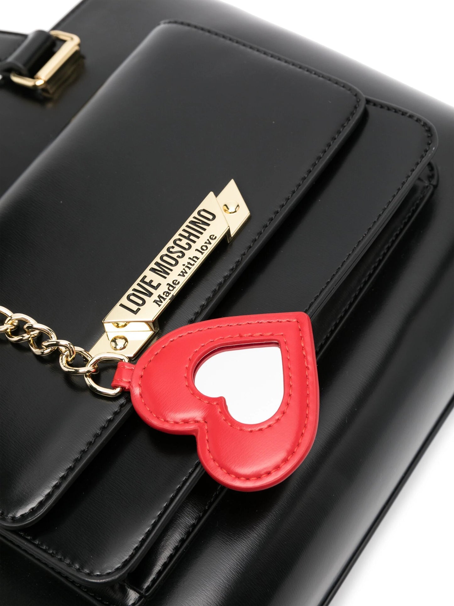 LOVE MOSCHINO - Red Love Black Shopping Bag