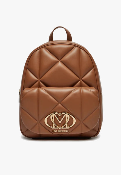 LOVE MOSCHINO - Zaino Embossed Cammello