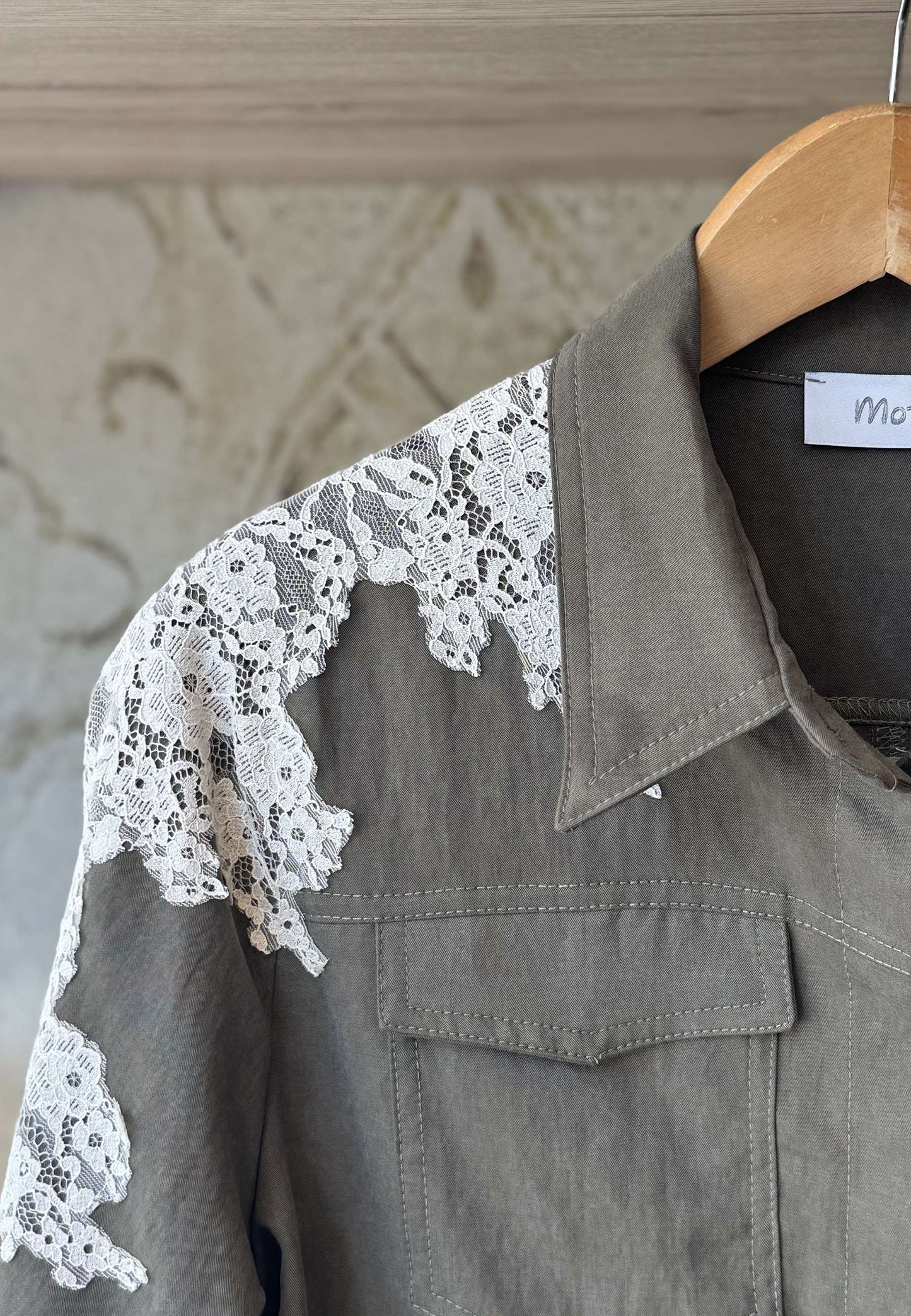 MOTEL - Camicia Army e Pizzo Verde