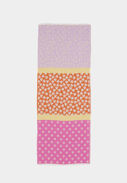 ALEX MAX - Pink Hearts and Stars Scarf