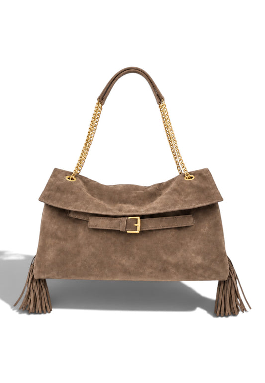 NUNZIA - Borsa Boho Chic Tabacco