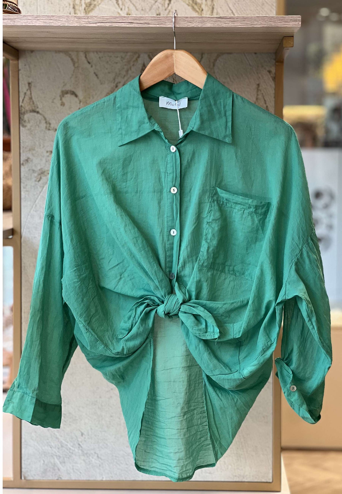 MOTEL - Camicia Mussola Verde