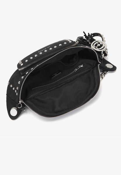 LA CARRIE - Marsupio Dark Nylon Borchie Nero