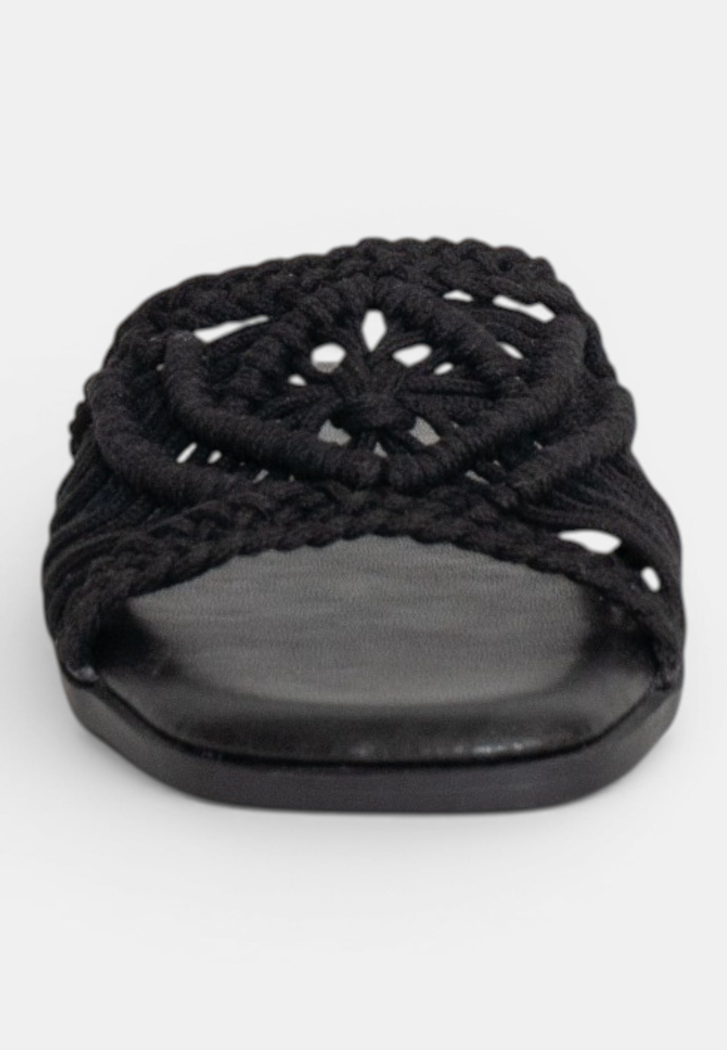 GOLD&GOLD - Ciabattina Macramè Nero