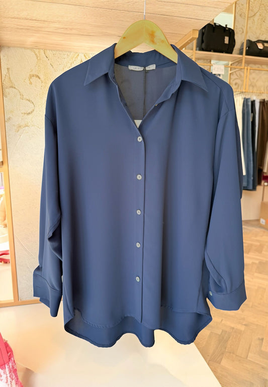 LE STREGHE Camicia Scivolata Blu