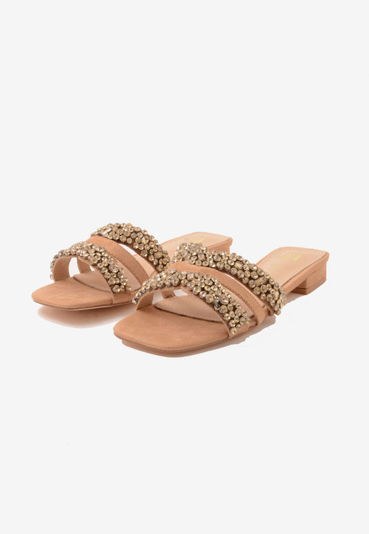 GOLD&GOLD - Ciabatta Strass Beige