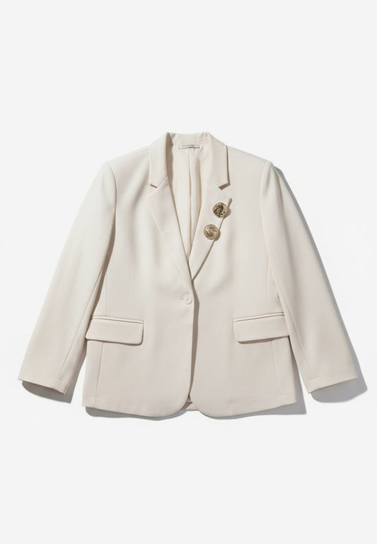SUSI STAR CURVY - Giacca Spille Gabardina Avorio