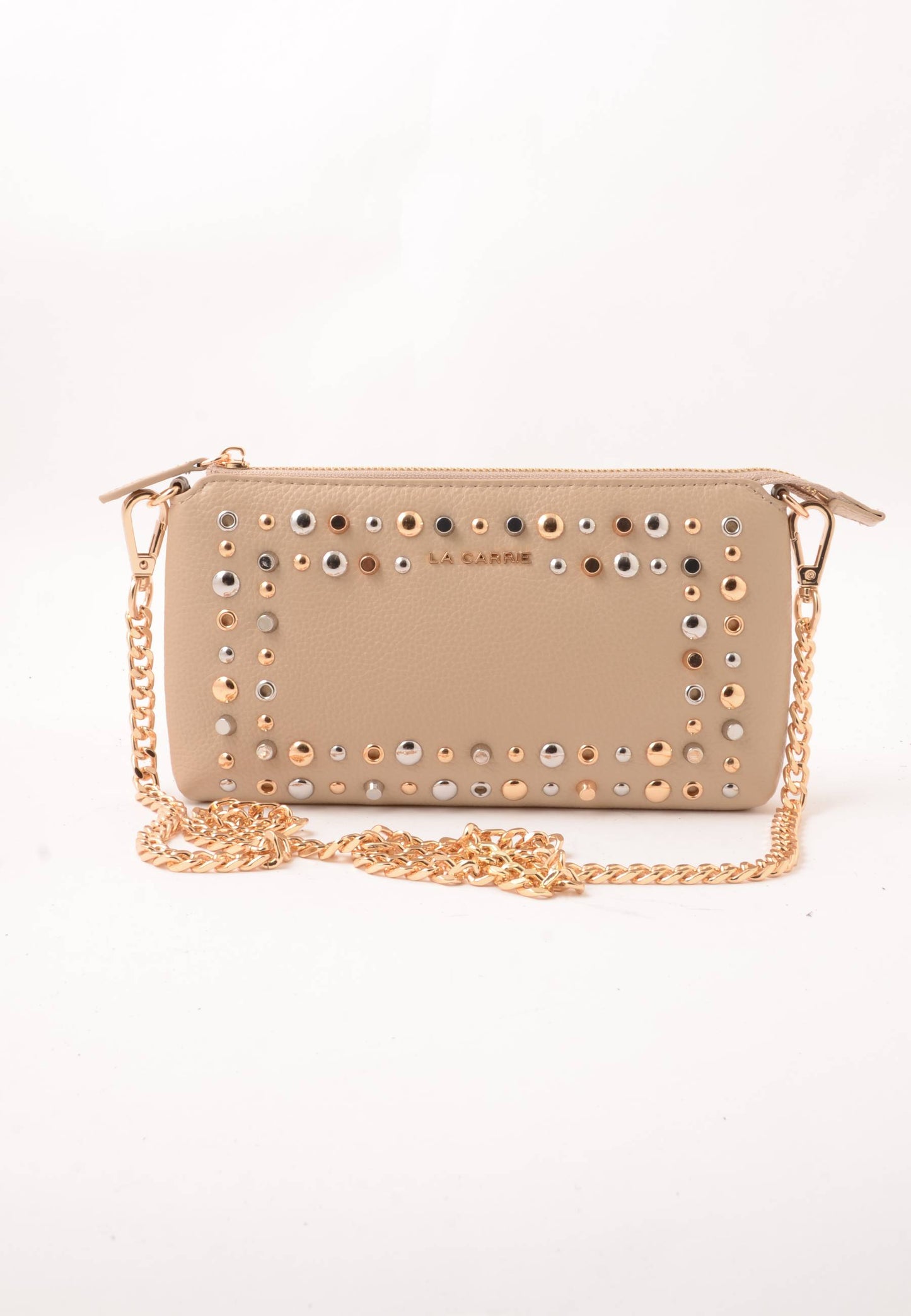LA CARRIE - Pochette Portafoglio Explosion Vera Pelle Sand