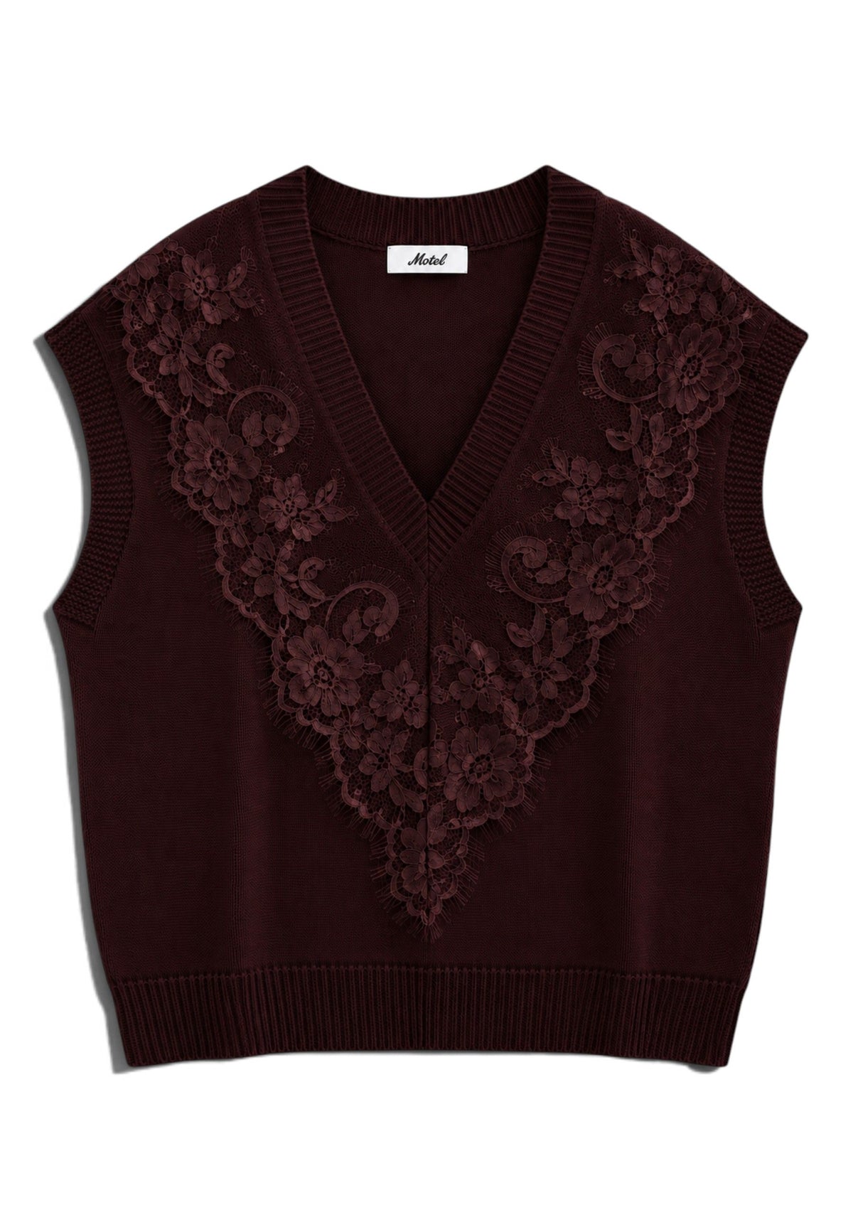 MOTEL - Gilet In Pizzo Vino