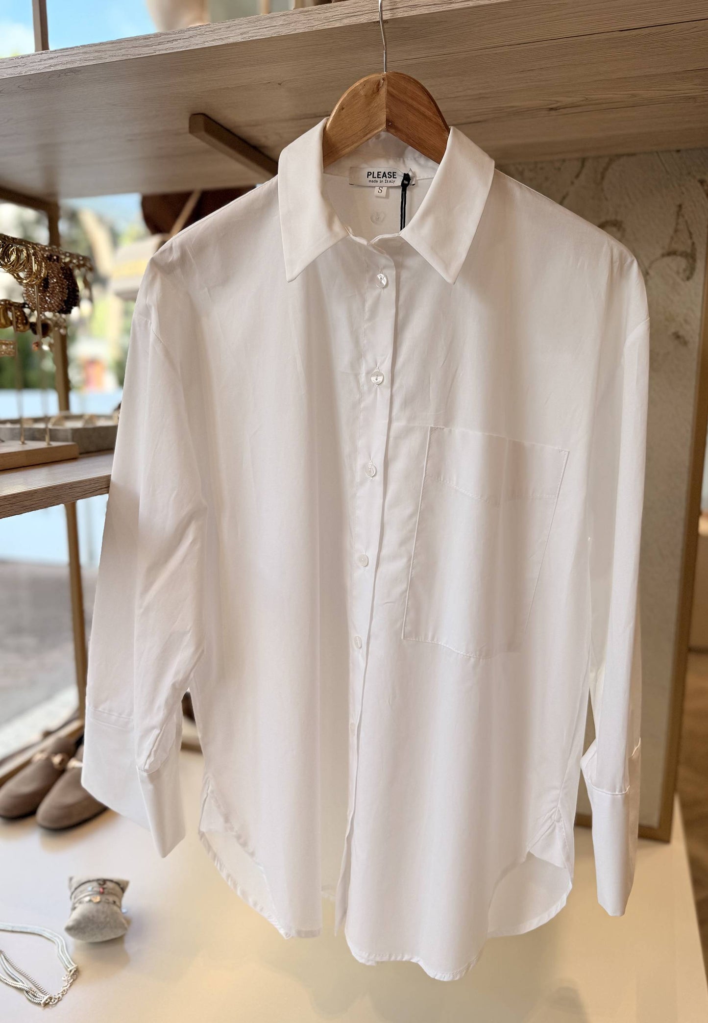 PLEASE - Camicia Over Bianco