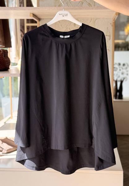 SUSY STAR CURVY - Completo Vela Blusa + Pantalone Nero