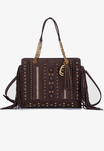 LA CARRIE - Shopping Bag Jungle Marrone