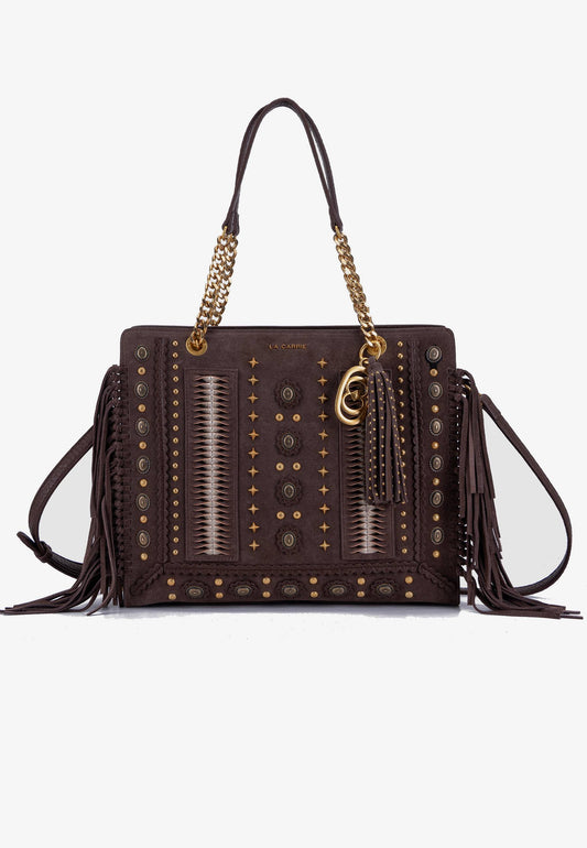 LA CARRIE - Shopping Bag Jungle Marrone
