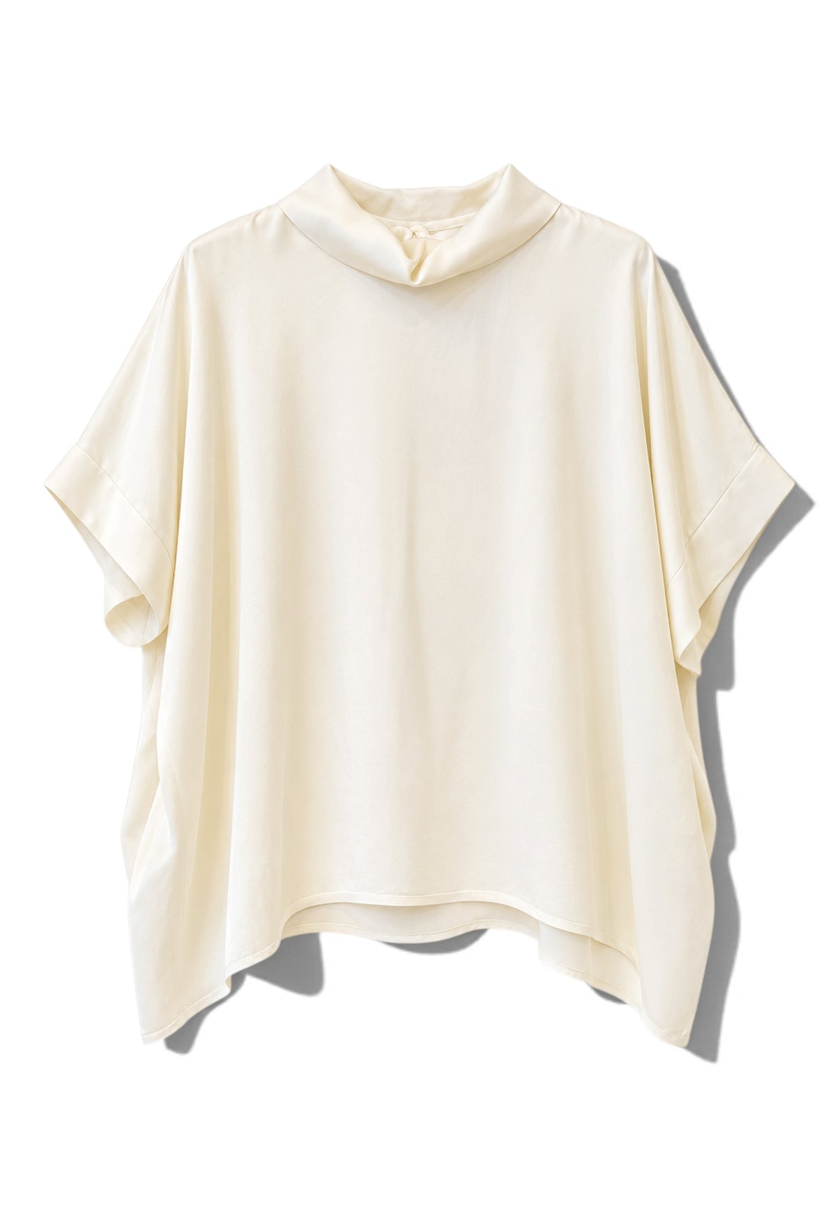 MOTEL - Blusa Collo Alto In Viscosa Burro