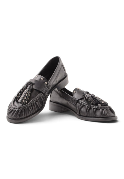 DIVINE FOLLIE - Mocassino In Vera Pelle Nero