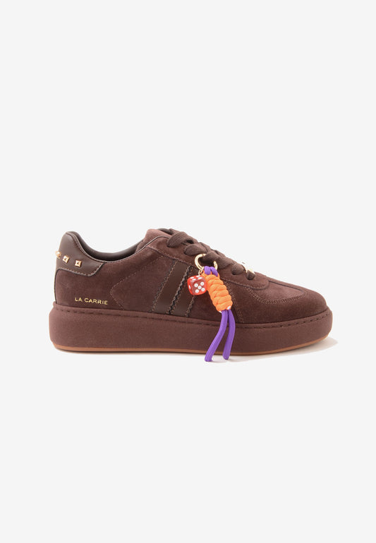 LA CARRIE - Sneakers Camoscio Charms Marrone