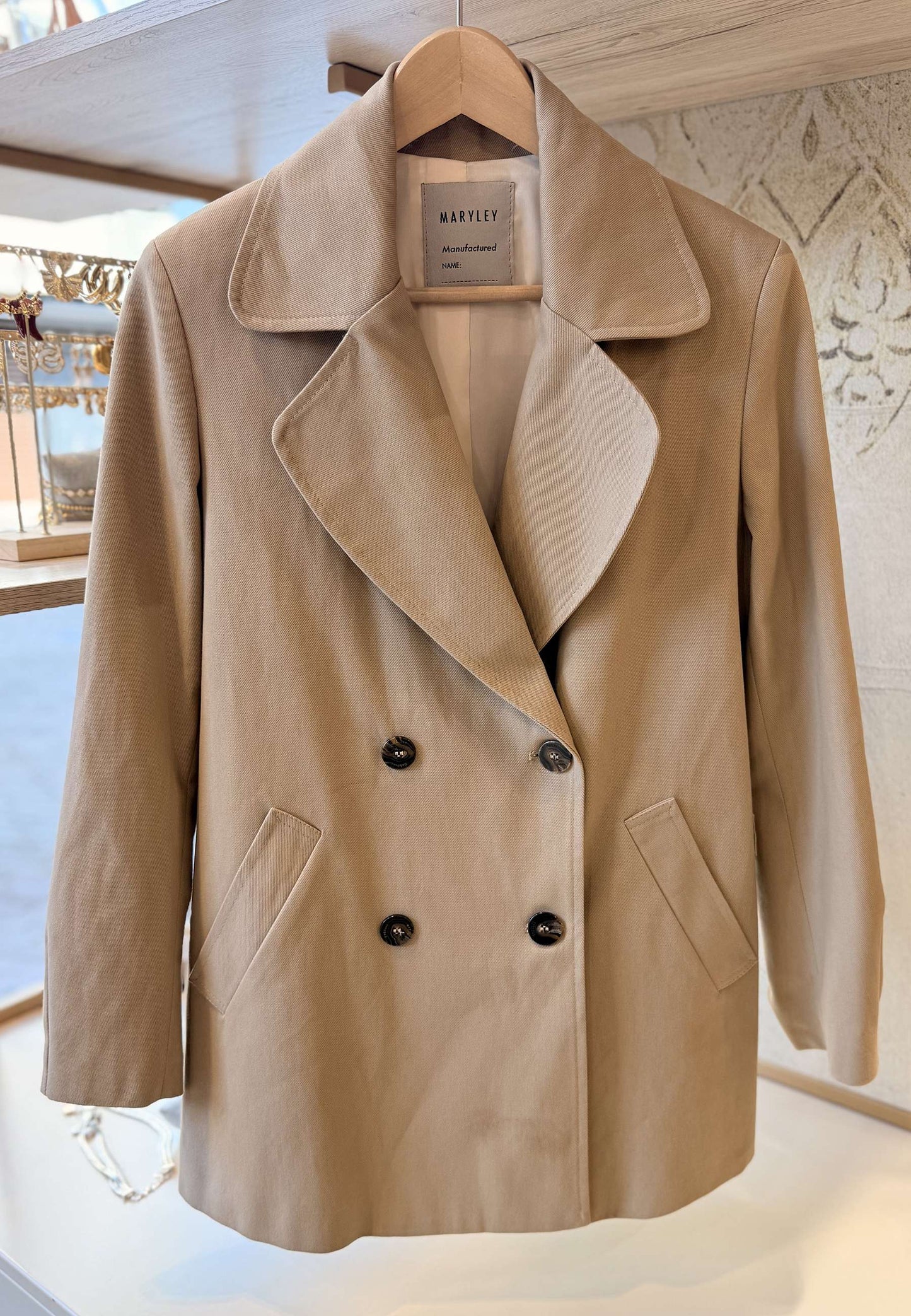 MARYLEY - Trench In Gabardine Nocciola