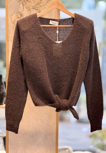 MOTEL - Maglioncino Nodo Lurex Moro