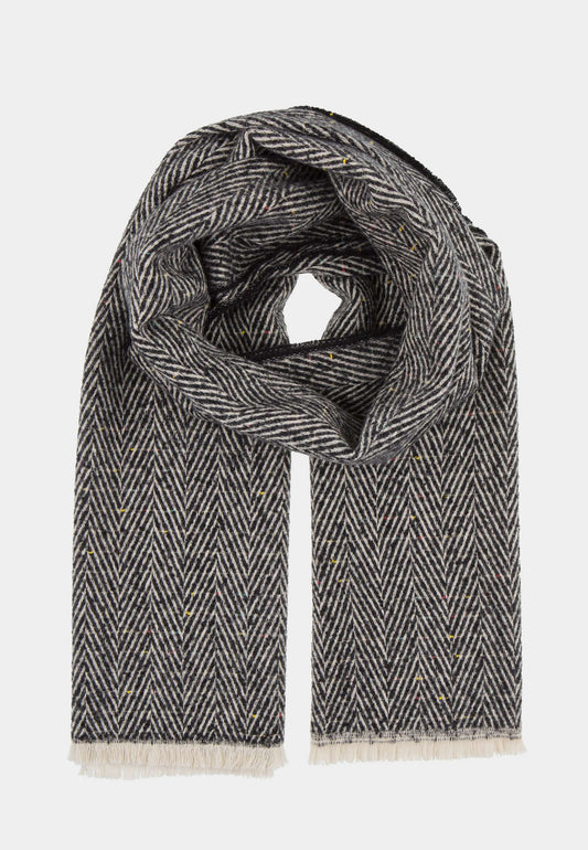 ALEX MAX - Black Herringbone Scarf